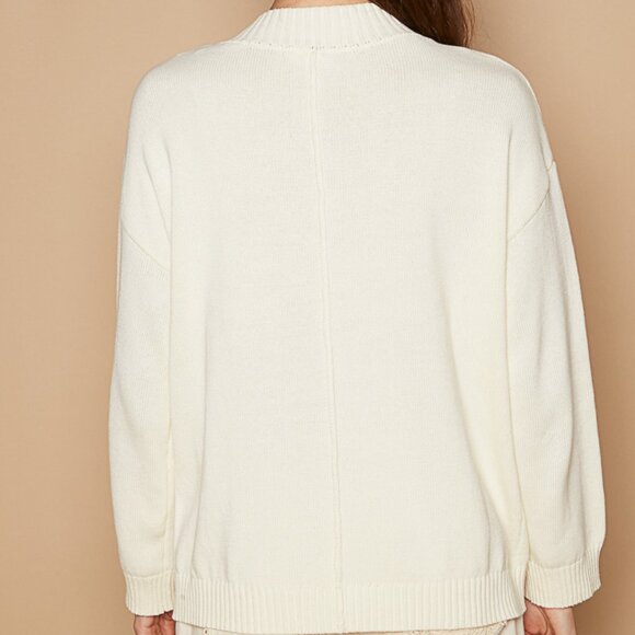 POL Beige Peace Patch Sweater With Pearl and Stone Details - Picture 7 of 8